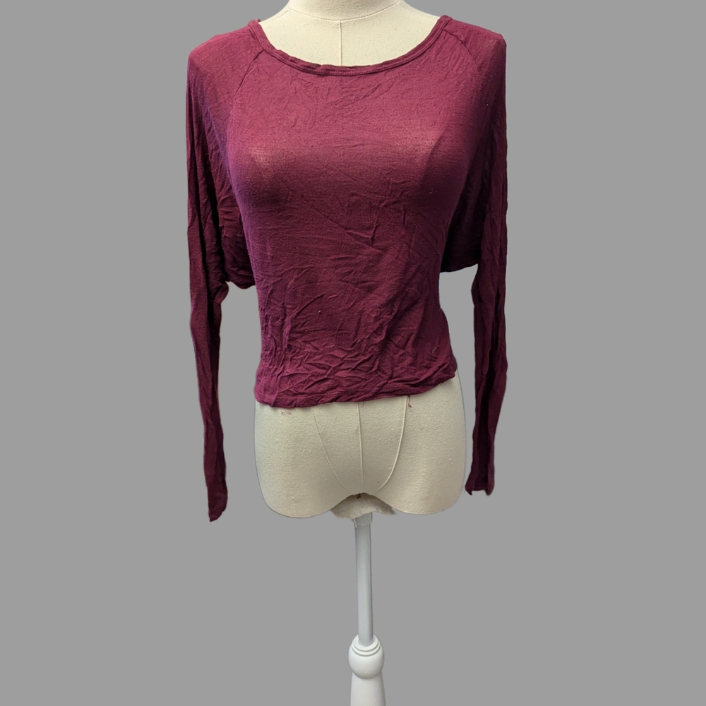 Ambiance Maroon Long Sleeve Blouse
